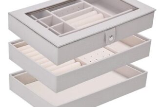 3-Layer Stackable Jewellery Tray with Clear Lid, Organiser & Display Storage