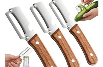 3-Piece Potato and Vegetable Peelers with Wooden Handles