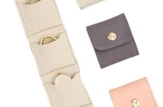 3 Pieces Mini Travel Jewelry Bag, Mini Travel Jewelry Roll Bag with Buckle, Foldable Travel Jewelry Box Portable, Small Jewelry Case for Earrings Rings Neckla