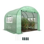 3 X 3 X 2m Polytunnel Greenhouse with Doors and Mesh Windows