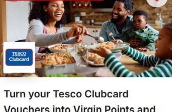 30% bonus Virgin Points when you exchange your Clubcard vouchers into Virgin Points