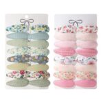 32-Piece Baby Hair Clips Set, Floral Fabric Barrettes, Pastel No-Slip