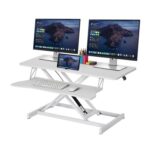 37/94cm Height-Adjustable Standing Desk Converter, Sit-Stand Riser