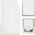 4 Pack Temporary Blinds, 90 180cm Stick on Blinds Windows, No Drill Blackout Blinds, Easy to Cut and Fit Self with Clips, for Windows Patio Doors Kitchen Bathroom Bedroom, White