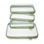 4-Piece Clear Zipper Pouches, Hard Shell Case, Travel Toiletry Bag