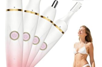 4-in-1 Womens Facial Hair Remover, IPX7 Waterproof, Wet-Dry Cordless