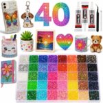 40 Colours Bedazzling Kit with Glue, 3mm Flatback Resin Rhinestones for DIY