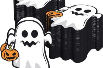 40 Pieces Halloween Napkins, Halloween Pumpkin Bat Castle Napkins 33cm x 33cm, White Ghost Disposable Cocktail Napkins for Party Favours