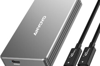 40Gbps M.2 NVMe Enclosure, Tool-Free Aluminum External M.2 SSD Enclosure Compatible for Thunderbolt 3/4/5, USB4, UASP & TRIM, NVMe SSD Enclosure Support Size 2280 M&BM-Key PCIe SSDs, Up to 2800MB/s