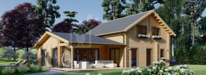 5 Bedroom / 3 Bathroom Log Cabin House – DARLA – 180 m² With Anthracite Windows and Terrano Metal Roofing (Building Regs Friendly)