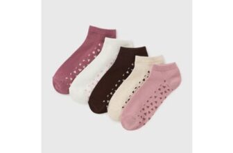 5 Pack Pink Tonal Heart Trainer Liner Socks