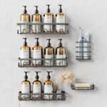 5 Pack Rustproof Stainless Steel Shower Caddy – Grey