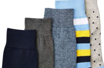 5 Pairs Amazon Essentials Mens Comfortable Patterned Socks size 7-11