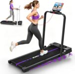 5-in-1 Foldable Treadmills for Home with 9% Incline, CHAOKE Quiet 7.5MPH Walking Pad with App & Speakers 2.75HP Motor Under Desk Treadmill for Office, Running Machine 12 Programs 160KG Capacity