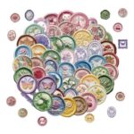 50 Transparent Wax Seal Stickers Vintage Floral for Scrapbooks