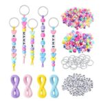 566-Piece Keyring Making Kit with Letter Beads and Cords