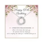 60th Birthday Necklace 925 Sterling Silver Interlocking Circles