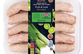 670 grams of Aldi SPECIALLY SELECTED Pork & Leek Sausages