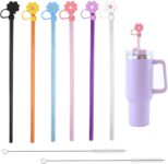 6Pcs Replacement Silicone Straws for Stanley Cup,Reusable Drinking Straws