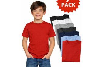 7 Pack Kids Plain Cotton Blend T-Shirts