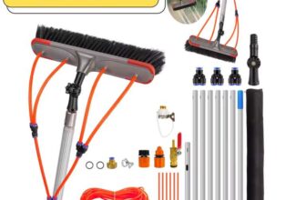7m/23FT Aluminium Telescopic Window Cleaning Brush with Water Hose Attachment w/codecashbackZhitaozhang Tool Store(UK Stock)