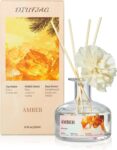 8.45 oz Amber Scent Diffusers with 6 Reed Sticks,250ml Reed Diffuser for Bathroom Room Air Freshener, Last up for 50 Days