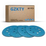 80pcs 125mm Sanding Discs, Hook and Loop, 8-Hole, Grit 600, 5 Inch Sanding Pads for Random Orbital Sander