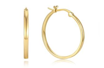 9CT Gold Hoop Earrings for Women, Lightweight 2040mm