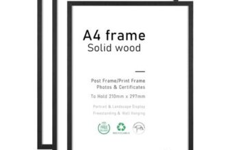A4 Black Wood Picture Frame with Plexiglass