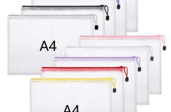 A4 Plastic Wallets, 10 Pack Zip Lock Bags Mesh Document Wallet File Folders – Sold by huyinyan / FBA