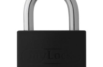 ABUS Padlock T65AL/40 myLOCK Locker Lock – Solid Aluminium Lock Body – ABUS Security Level 5 – Black
