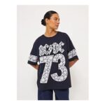ACDC 73 Navy Lace Oversized T-Shirt