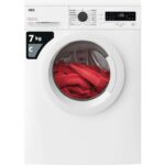 AEG 5000 Series Washing Machine 7kg LFX50744B, 1400 rpm Silent Spin, TimeSave to Adjust Washing Cycles, AntiAllergy, 847x597x568mm