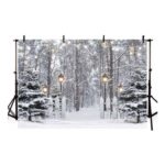 AIBIIN 8x6ft Winter Snowy Forest Pine Tree Backdrop