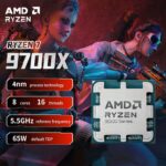 AMD Ryzen 7 9700X 8-Core 16-Thread Desktop Processor 3.8GHz Up to 5.5GHz – with code – Sold by UK Tech Authorized Store