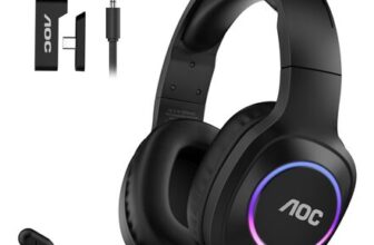 AOC Wireless Gaming Headset for PC/PS5/4/Switch, 2.4GHz/Bluetooth, Wired