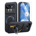 AOUIA Pixel 10a Case with 2 Screen Protectors, Black