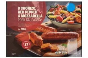 ASDA 8 Chorizo, Red Pepper & Mozzarella Pork Sausages 640g