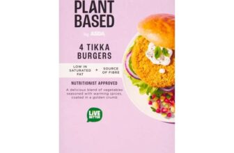 ASDA PLANT BASED by ASDA 4 Tikka Burgers 454g