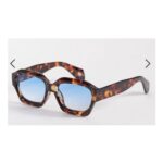 ASOS DESIGN Chunky Square Sunglasses with Blue Lens