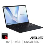 ASUS Vivobook Copilot PC, Snapdragon X1, 16GB RAM, 512GB SSD, 16 Inch Laptop, X1607QA-MB005W -2 year warranty -Discount applied at checkout