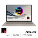 ASUS Zenbook A14 Copilot PC, Snapdragon X, 16GB RAM, 1TB SSD, 14 Inch OLED Laptop, UX3407QA-QD244W – Automatic Discount At Checkout