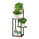AZERPIAN 4-Tier Corner Indoor Plant Stand, Metal, Black