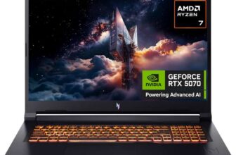 Acer Nitro V17 AI ANV17-41 Gaming Laptop – AMD Ryzen 7 260, 16GB, 1TB SSD, NVIDIA GeForce RTX 5070, 17.3 Full HD 180Hz, Windows 11, Black