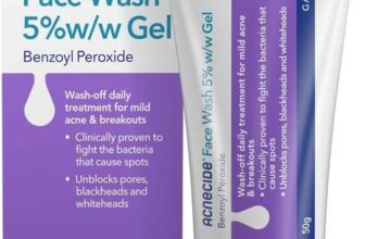 Acnecide Face Wash Gel 5% Benzoyl Peroxide 50g Mild Acne Cleanser Treatment for Spot-prone Skin – £6.64 S&S