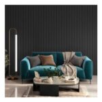 Acoustic Slat Wall Dark Grey Wood Panel – 22 X 600 X 2400mm