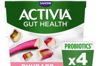 Activia Rhubarb Gut Health Fruit Yoghurt Multipack