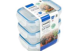 Addis Clip Tight Food Storage Containers 240 ml Rectangle Pack Of 3 Airtight Containers