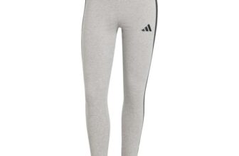 Adidas Essentials 3-Stripes Cotton Leggings Medium Grey Heather/Black XXS only