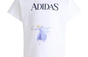 Adidas Girls Disney Frozen Tee White/Dark Blue 7-8 Years